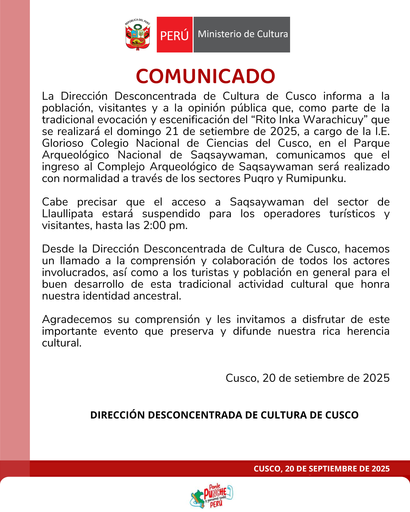 COMUNICADO