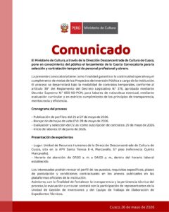 CUARTA CONVOCATORIA PARA LA SELECCIÓN DE PERSONAL PROFESIONAL Y OBRERO