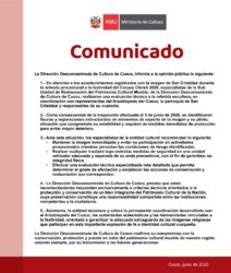 COMUNICADO – EN ATENCIÓN A LOS ACONTECIMIENTOS REGISTRADOS CON LA IMAGEN DE SAN CRISTÓBAL