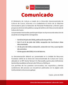 SEPTIMA CONVOCATORIA PARA LA SELECCIÓN DE PERSONAL PROFESIONAL Y OBRERO